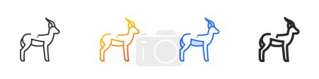 Antilope icon.Thin Linear, Gradient, Blue Stroke und kühne Stil-Design isoliert auf weißem Hintergrund
