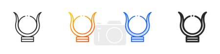 Ilustración de Akhet icon.Thin lineal, degradado, trazo azul y diseño de estilo audaz aislado sobre fondo blanco - Imagen libre de derechos