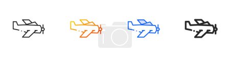 Illustration for Aerobatics icon.Thin Linear, Gradient, Blue Stroke and bold Style Design Isolated On White Background - Royalty Free Image