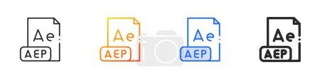 aep icon.Thin Linear, Gradient, Blue Stroke and bold Style Design Isolated On White Background