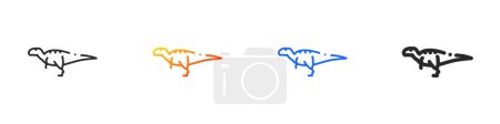 Téléchargez les illustrations : Acrocanthosaurus icon.Mince linéaire, dégradé, bleu AVC et style audacieux Design isolé sur fond blanc - en licence libre de droit