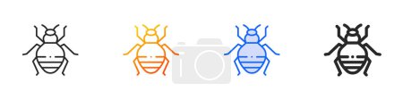 bedbug icon.Thin Linear, Gradient, Blue Stroke und kühne Stil-Design isoliert auf weißem Hintergrund