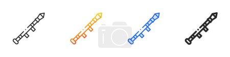bazooka icon.Thin Linear, Gradient, Blue Stroke and bold Style Design Isolated On White Background