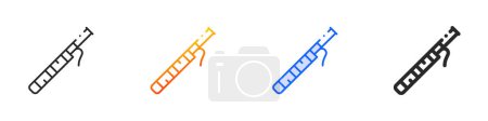 Illustration for Bassoon icon.Thin Linear, Gradient, Blue Stroke and bold Style Design Isolated On White Background - Royalty Free Image
