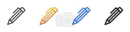 ballpoint pen icon.Thin Linear, Gradient, Blue Stroke and bold Style Design Isolated On White Background