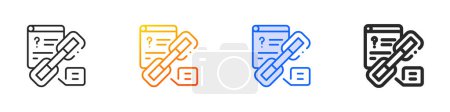 backlink icon.Thin Linear, Gradient, Blue Stroke and bold Style Design Isolated On White Background