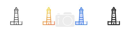Aveiro Leuchtturm icon.Thin Linear, Gradient, Blue Stroke und kühnen Stil Design isoliert auf weißem Hintergrund
