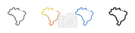Ilustración de Icon.Thin brasileño lineal, degradado, trazo azul y diseño de estilo audaz aislado sobre fondo blanco - Imagen libre de derechos
