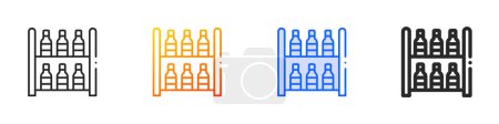 Illustration for Bottle rack icon.Thin Linear, Gradient, Blue Stroke and bold Style Design Isolated On White Background - Royalty Free Image