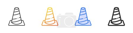Illustration for Bollard icon.Thin Linear, Gradient, Blue Stroke and bold Style Design Isolated On White Background - Royalty Free Image