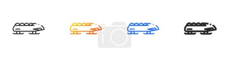 Illustration for Bobsled icon.Thin Linear, Gradient, Blue Stroke and bold Style Design Isolated On White Background - Royalty Free Image
