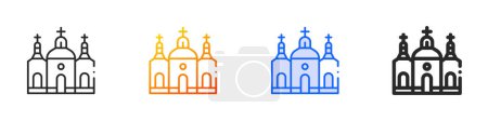 Illustration for Chesme church icon.Thin Linear, Gradient, Blue Stroke and bold Style Design Isolated On White Background - Royalty Free Image