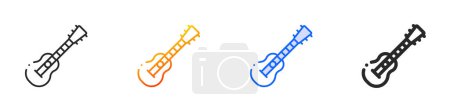 charango icon.Thin Linear, Gradient, Blue Stroke and bold Style Design Isolated On White Background