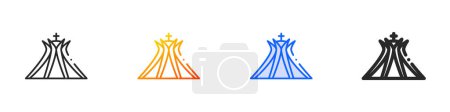 Téléchargez les illustrations : Cathédrale de Brasilia icon.Mince linéaire, dégradé, bleu AVC et style audacieux Design isolé sur fond blanc - en licence libre de droit