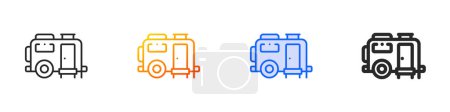 caravan icon.Thin Linear, Gradient, Blue Stroke and bold Style Design Isolated On White Background