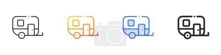 camper icon.Thin Linear, Gradient, Blue Stroke and bold Style Design Isolated On White Background
