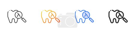 broken tooth icon.Thin Linear, Gradient, Blue Stroke and bold Style Design Isolated On White Background