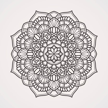 Illustration for Flower mandalas with beautiful circular ornaments. suitable for henna, tattoos, photos, coloring books. islam, hindu,Buddha, india, pakistan, chinese, arab - Royalty Free Image