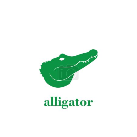 Téléchargez les illustrations : Conception de logo en alligator de couleur verte - en licence libre de droit