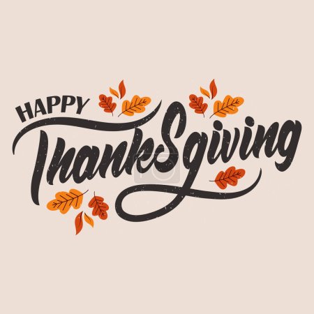 Téléchargez les illustrations : Joyeux Thanksgiving Day lettrage design pour la célébration. - en licence libre de droit