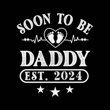 Bientôt Papa Est 2024 Conception de T-shirt vectoriel pour la fête des pères.