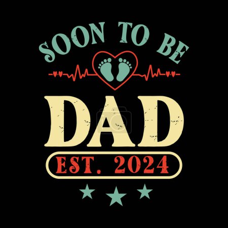 Bientôt Papa Est 2024 Conception de T-shirt vectoriel pour la fête des pères.