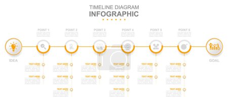 Infographic business template. 5 Steps modern Timeline diagram calendar with circle and topics. Concept presentation.