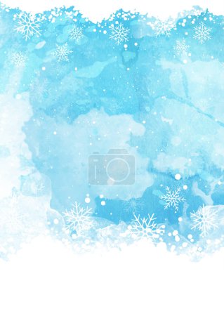 Téléchargez les illustrations : Aquarelle fond de Noël avec un design de flocon de neige - en licence libre de droit