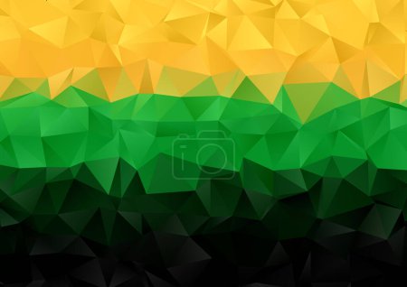 Illustration for Abstract green gold and black low poly design - Royalty Free Image