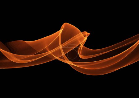 Illustration for Abstract background with flowing orange waves design - Royalty Free Image