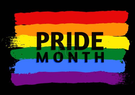 Illustration for Grunge style pride month flag background - Royalty Free Image