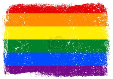 Illustration for Grunge style Pride flag background design - Royalty Free Image