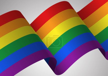 Illustration for Abstract background for Pride month with rainbow ribbon design - Royalty Free Image