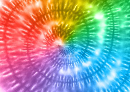 Illustration for Rainbow coloured swirl tie dye abstract background design - Royalty Free Image