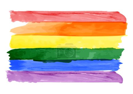 Illustration for Hand painted watercolour style pride flag background - Royalty Free Image