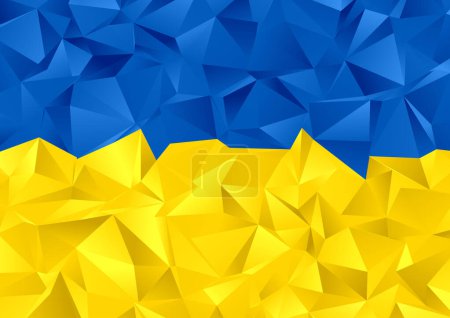 Illustration for Abstract low poly ukraine flag design background - Royalty Free Image