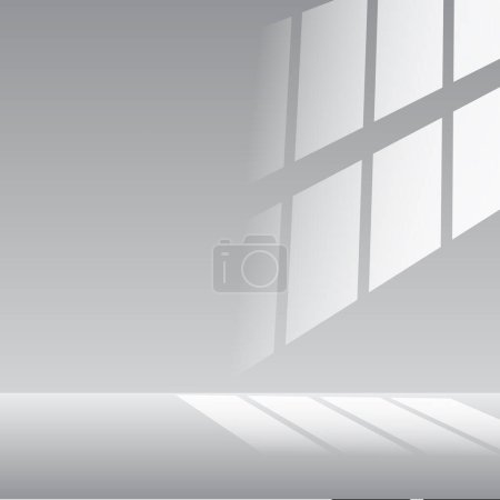 Illustration for White room empty interior with light shining from right - Royalty Free Image