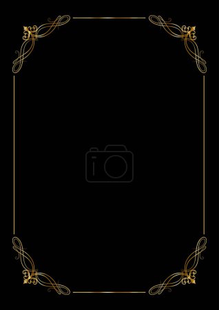 Illustration for Decorative background with an elegant gold border - Royalty Free Image
