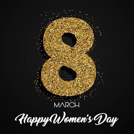 Illustration for International women's day background with glittery design - Royalty Free Image