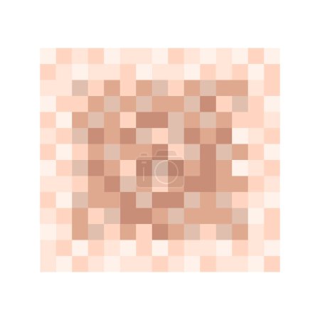 Photo for Censor blur effect checkered texture. Skin tone colored pixel mosaic pattern to hide face, nude body, text or another prohibited content. Censorship concept. Vector flat illustration - Royalty Free Image