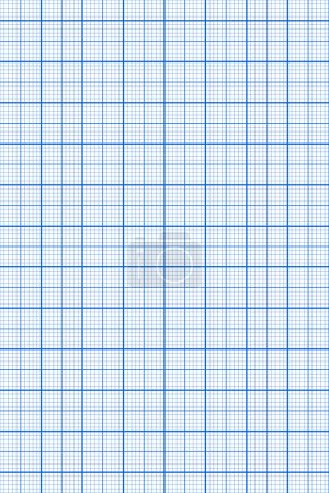 Photo for Blue grid paper texture. Checkered notebook sheet template for engineering or architecting measuring, school or college education, office work, memos, drafting, plotting. Vector graphic illustration - Royalty Free Image