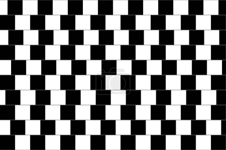 Photo for Shifted horizontal parallel lines with squares. Optical illusion with delusion effect. Checkered black and white pattern. Mosaic texture with visual deception motif. Vector flat illustation - Royalty Free Image