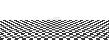 Photo for Horizontal tile floor checkered texture. Plane with squared pattern. Chessboard surface in perspective. Geometric retro design with black and white squares. Vector flat illustration - Royalty Free Image