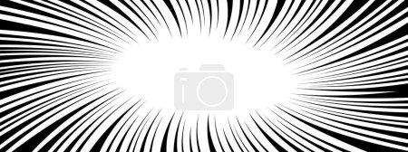 Photo for Twisted radial black lines on white background. Manga book page design. Swirled comic emphasis template. Bang, splash, boom, explosion, power, scream, motion, burst effect. Vector graphic illustration - Royalty Free Image