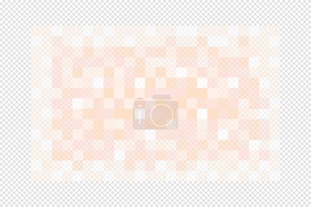 Photo for Beige pixel texture. Censor blur effect on transparent background. Skin toned mosaic pattern hiding face, naked body, text or another unwanted, prohibited or privacy content. Vector illustration - Royalty Free Image