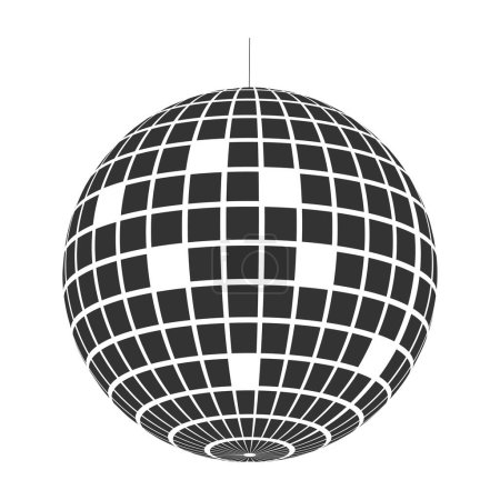 Photo for Disco ball icon. Shining nightclub party mirror sphere. Dance music event discoball. Retro mirrorball in 70s or 80s discotheque style isolated on white background. Vector illustration - Royalty Free Image