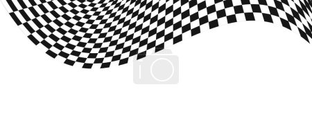 Photo for Waving race flag background. Motocross, rally, sport car or chess game competition wallpaper. Warped pattern with black and white squares. Checkered winding texture. Vector illustration - Royalty Free Image