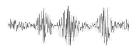 Photo for Seismogram or lie detector graph. Ground motion, sound or pulse record wave. Polygraph or seismograph diagram isolated on white background. Vector graphic illustration - Royalty Free Image