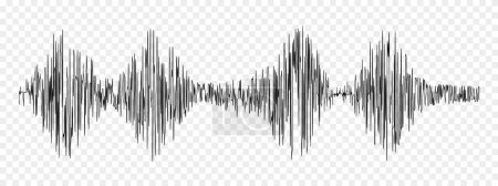 Photo for Seismogram or lie detector graph. Ground motion, earthquake magnitude, sound record or pulse wave. Polygraph or seismograph diagram isolated on transparent background. Vector graphic illustration - Royalty Free Image