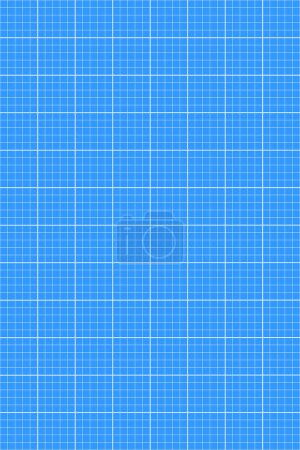 Photo for Vertical blueprint grid worksheet. Checkered blank page template for notebook, office work, drafting, plotting, cutting mat, engineering, mechanics or architecting measuring. Vector illustration - Royalty Free Image